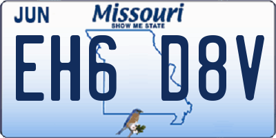 MO license plate EH6D8V