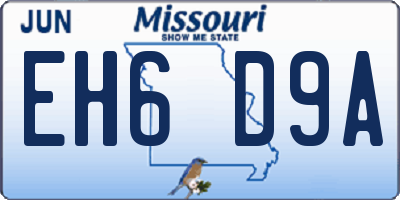 MO license plate EH6D9A