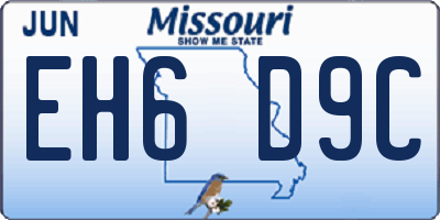MO license plate EH6D9C