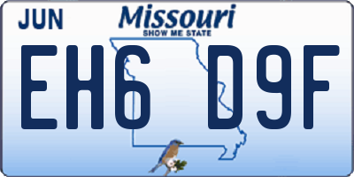 MO license plate EH6D9F