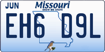 MO license plate EH6D9L