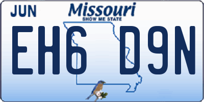 MO license plate EH6D9N