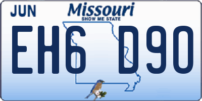 MO license plate EH6D9O
