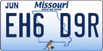 MO license plate EH6D9R