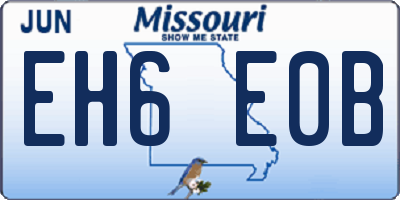 MO license plate EH6E0B