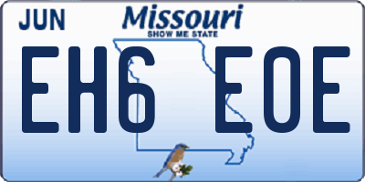 MO license plate EH6E0E