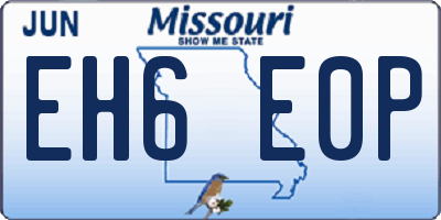 MO license plate EH6E0P