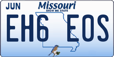 MO license plate EH6E0S