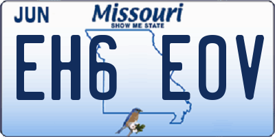MO license plate EH6E0V
