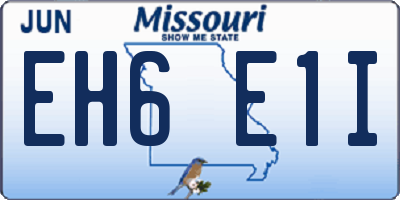 MO license plate EH6E1I