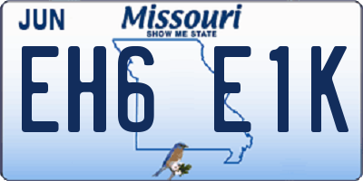 MO license plate EH6E1K