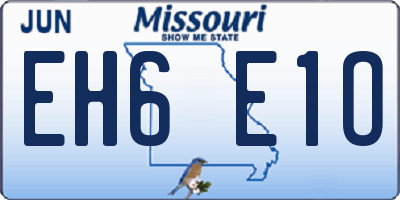 MO license plate EH6E1O