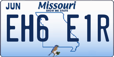 MO license plate EH6E1R