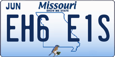 MO license plate EH6E1S