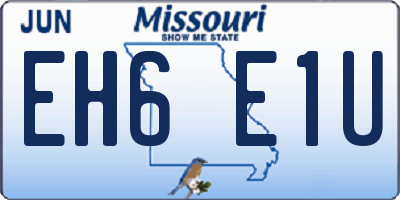 MO license plate EH6E1U