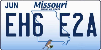 MO license plate EH6E2A