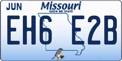 MO license plate EH6E2B