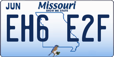 MO license plate EH6E2F