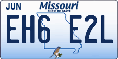 MO license plate EH6E2L