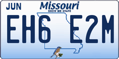 MO license plate EH6E2M