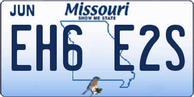 MO license plate EH6E2S