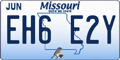 MO license plate EH6E2Y