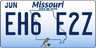 MO license plate EH6E2Z