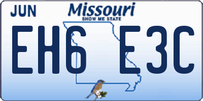 MO license plate EH6E3C