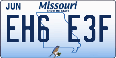 MO license plate EH6E3F