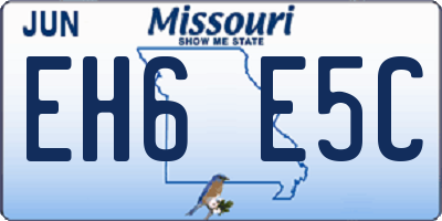 MO license plate EH6E5C