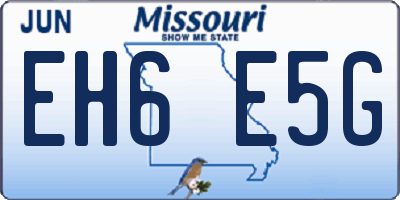 MO license plate EH6E5G