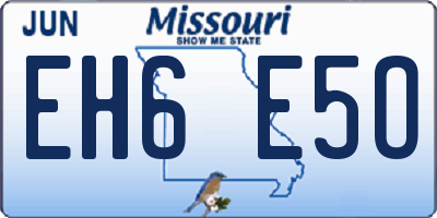 MO license plate EH6E5O
