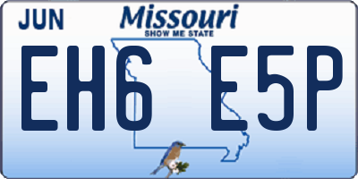 MO license plate EH6E5P
