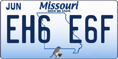 MO license plate EH6E6F