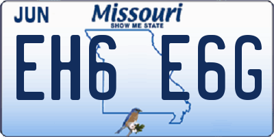 MO license plate EH6E6G
