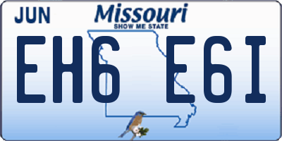 MO license plate EH6E6I