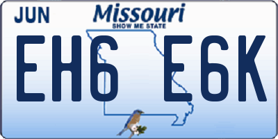 MO license plate EH6E6K
