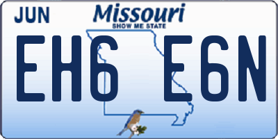 MO license plate EH6E6N