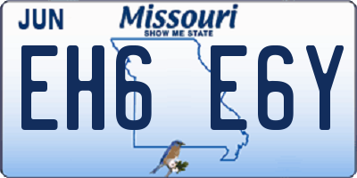 MO license plate EH6E6Y