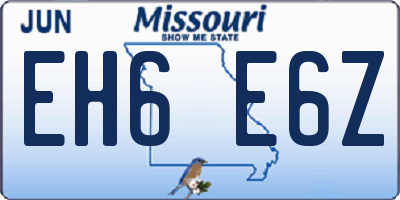 MO license plate EH6E6Z