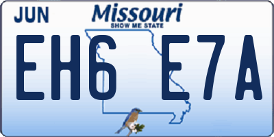 MO license plate EH6E7A