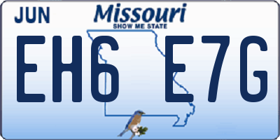 MO license plate EH6E7G