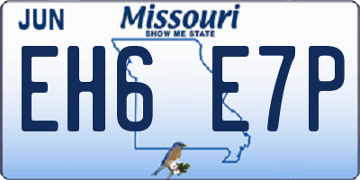 MO license plate EH6E7P