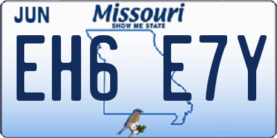 MO license plate EH6E7Y
