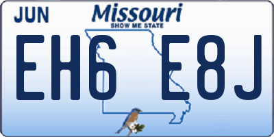 MO license plate EH6E8J