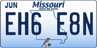 MO license plate EH6E8N