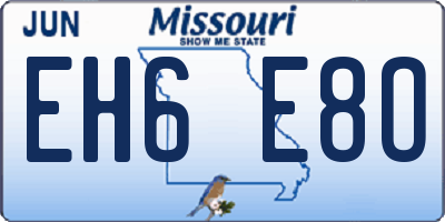 MO license plate EH6E8O