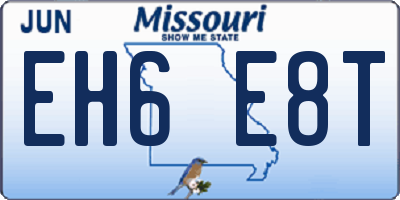 MO license plate EH6E8T