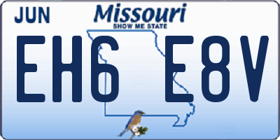 MO license plate EH6E8V