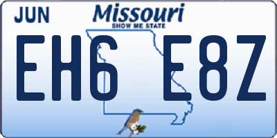 MO license plate EH6E8Z